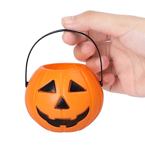 SHAN RUI 24Pack Mini Halloween Trick or Treat Buckets Candy Buckets with Handle for Halloween Party Favors