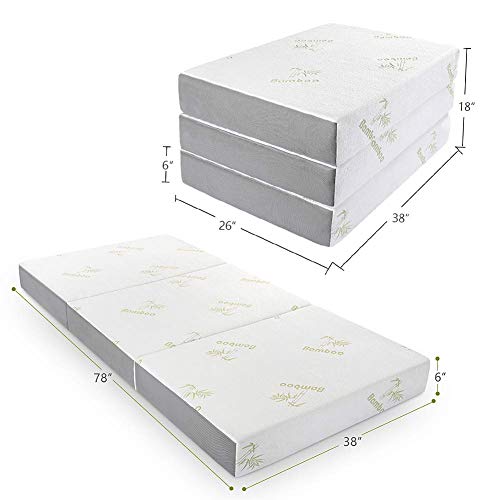 Folding Mattress, Inofia Memory Foam Trifold Mattress with Ultra (Twin
