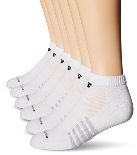 New Balance Men's 6 Pack Core Low Cut Socks,Medium,White