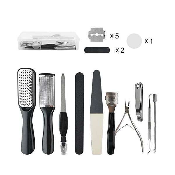 Foot Files for Hard Skin –Professional Pedicure Set [Pack of 15] Foot File Set, Stainless Steel Foot File Clean Foot…