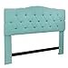 Barton Upholstered Tufted Button Curved Shape Comfortable Headrest Headboard for Full/Queen Size Bed Frame -Sea Mist Green