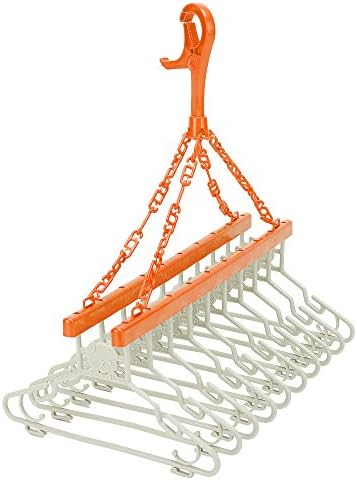 FEIJUN FJ-100002/100003 Plastic Children/Kids/baby clothes drying rack baby clothes organizer Hanger set of 1 -Orange/Green (Orange)