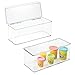 mDesign Stackable Plastic Craft, Sewing, Crochet Storage Container Box with Attached Lid - Compact Organizer and Holder for Thread, Beads, Ribbon, Glitter, Clay - 13.4
