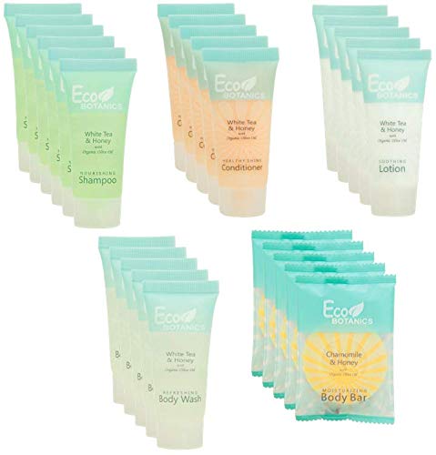 Eco Botanics | 1-Shoppe All-In-Kit | Hotel Size Amenities Set | Hotel/AirBnB/VRBO/Vacation Rental Soap Set | (75 pcs)