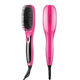 Trèsutopia Ionic Hair Straightening Brush with Fast Heated MCH Technology, Anti-Scald and Temperature Lock Function, 265 °F - 450 °F, 100-240 V Worldwide Voltage (Hot Pink)
