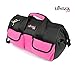 LipStick Tools 18-Inch Multi-Purpose Zip-Top Pink Storage Wide Mouth Tool Bag Organizer. Great for Home Improvement/Contractors Tools. Heavy Duty Storage Pockets and Shoulder Strap.
