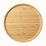 YANGQIHOME Bamboo Serving Platter, Round Wood