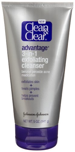 Clean & Clear ADVANTAGE 3-in-1 Exfoliating Cleanser , 5-Ounces (Pack of 3)