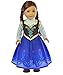 Ebuddy Snow Princess Dress Clothes Fits 18 inch Dolls Includes American Girl,Journey Girl, Our generation etc