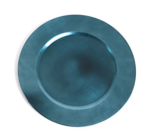 Fennco Styles Classic Design Holiday Decorative Charger Plate-Set of 4 (Teal)