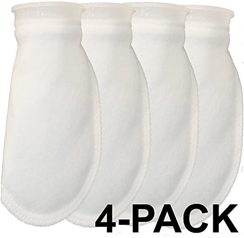 (4-Pack) 4" x 10.5" Felt Filter Sock, 5 mm Thick, 200 Micron Filtration ...