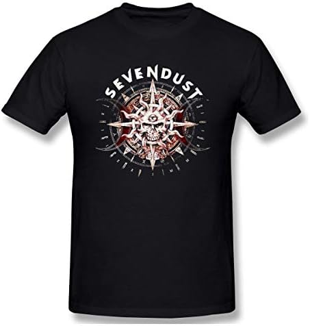 Sallyigueroa Mens Sevendust Fashion Black T-Shirt with Short Sleeve for Men