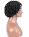 Kalyss 100% Human Hair Afro Short Jerry Curly Wavy Off Black Wigs for Black Women Hand Tied Lace Side L Parting Bouncy Curls Natural Looking Wigs (1B)