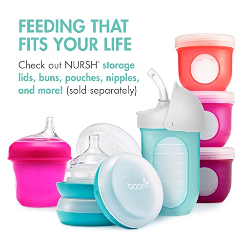 Boon NURSH Reusable Silicone Baby Bottles with Collapsible Silicone