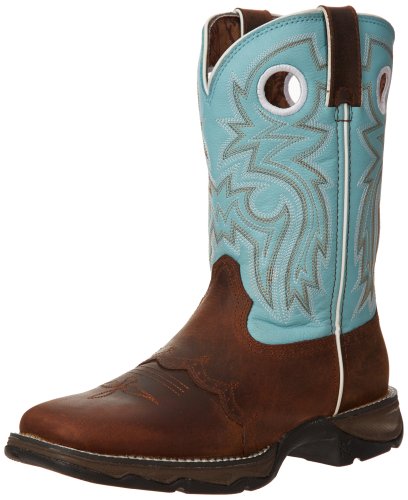 Durango Women's Flirt With 10" Boot,Brown/Light Blue,6 M US