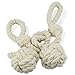Nanami Chic 2 Pieces Fine Hand Tied Curtain Clip, Buckle Holdback Fabric Drapery Tassels Curtain Tiebacks/Tassel Window Cotton Rope Tie Ball Back Accessories (Beige)
