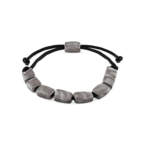 Calvin Klein Men's CK METALLIC WAVES Collection Nylon Bracelet with GunMetal Ion Plating (IP) - 35100034