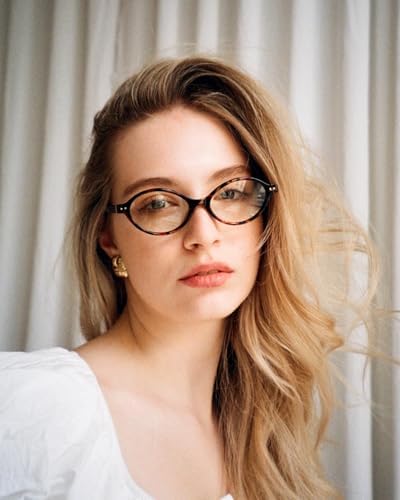 TIJN Olisa Blue Light Blocking Glasses for Women Men,Oval Glasses Frame Bluelight Glasses for Gaming/Computer/Screen