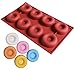 Ozera 8 Cavity Silicone Donut Pan (2 Pack), Muffin Cups, Cake Baking Ring, Biscuit Mold