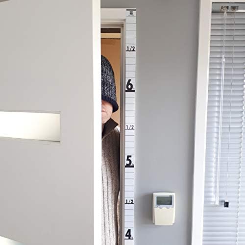 Posh Rulers Height Chart (White) for Surveillance of Home Office Bank Security. Made in USA.