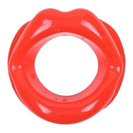 Open Mouth Gag Lips Red : Sexy Rubber Lips Oralsex Knebel Dicke Silikon Lippen Rot