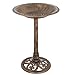 ZENY Outdoor Garden Bird Bath 28Inch Weather Resistant Polyresin Birdbath, Bronze