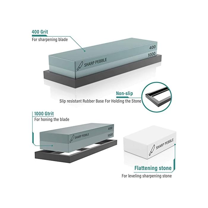 Sharp Pebbles Sharp Pebble Premium Whetstone Knife Sharpening Stone 2 Side Grit 400/ ...