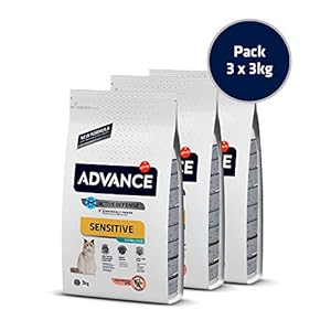 Advance Sensitive Sterilized – Pienso para Gatos Estirilizados con Sensibilidades Digestivas – Pack De 3 X 3 – Total 9 Kg 9000 g