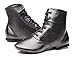 Joocare Women's Black Leather Split Sole Jazz Dance Boots Shoes(Adult/Unisex for Big Kid)