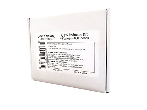 Joe Knows Electronics 1/4W Inductor Kit (49 Values, 680 Pieces)