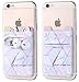 2Pack Phone Card Holder Stretchy Lycra Stick on Wallet Double Pocket Credit Card ID Case Pouch Sleeve Adhesive Sticker for Back of iPhone Samsung Galaxy Android Smartphones (Rose Gold Cubic Marble)
