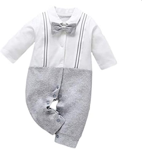 Kariwell Gentleman Jumpsuit, Infant Toddler Baby Boy Bow Gentleman Straps Jumpsuit Romper Outfits