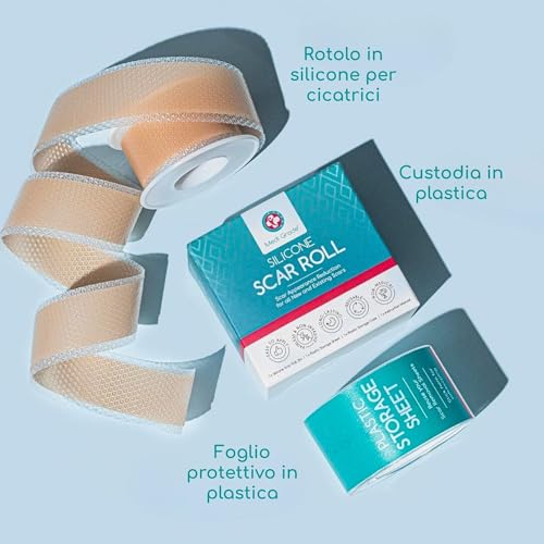 Medi Grade Reusable Silicone Scar Patch 2 Metre Roll (Perforated) with Storage Sheet - For Post Caesarean and Cheloid Scars