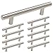 homdiy Kitchen Cabinet Handles Brushed Nickel Drawer Pulls - HD201SN Cabinet Hardware 10Pack 3-1/2in Hole Centers Cabinet Door Handles