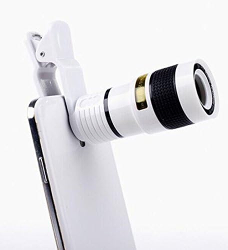 Porxintor (TM) Universal Clip Camera Mobile Phone 8x Optical Zoom Lens Telescope for All Smartphones, Tablets (White)