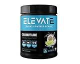 Elevate Nutrition Plant-Based Vegan BCAA Supplement for Muscle Building and Hydration- Energy Booster- All-Natural Food-Sourced BCAA 2:1:1 Ratio- Glutamine, B12, Non-GMO (Coconut Lime)