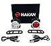 HAKAN LED USB Rechargeable Bicycle Bright Light Set | 4 Light Modes | IPX4 Water Resistant ● Mountain Bike Universal FIT with Clip & Mount Strap ● 1 White & 1 Red Lights, 2 Bands, 2 USB Plugs
