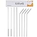 GoWorth Reusable Eco Friendly 10.5-Inch Stainless Steel Drinking Straws for 30 and 20-Ounce Rambler Cups (Set of 6, Bent and Straight ) with 2 Cleaning Brushes