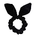 Set of 2 Korean Style Velvet Rabbit Ear Bow Bowknot Ponytail Holder Hair Tie Band Hair Scrunchies (Black)