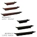 Burnes of Boston Traditional Walnut 3 Piece Floating Ledge Shelf Set, Includes Built In Level For Simple Installation