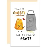 Ure Tenk I Think You're Grate Card, Birthday Funny Card for Friend, Cheesy Pun Valentine's Day Card for Him Her, Cute Anniversary Card