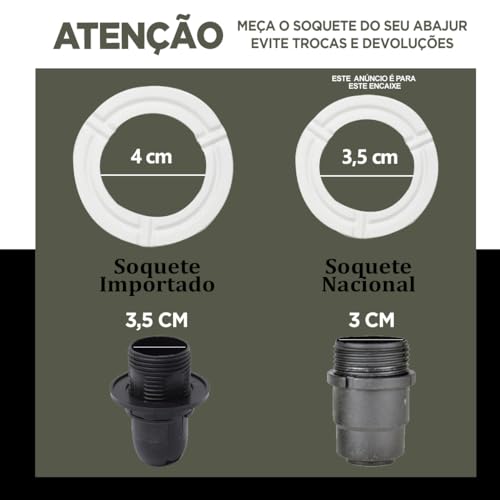 Cúpula de Abajur Grande Especial Estilo Oitavada 31cm x 21cm x 41cm Tecido Algodão Revestimento em Acetato Encaixe Nacional 3,5cm (Bege)