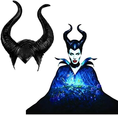 Maleficent Costume Horns Halloween Cosplay (Maleficent-Black)