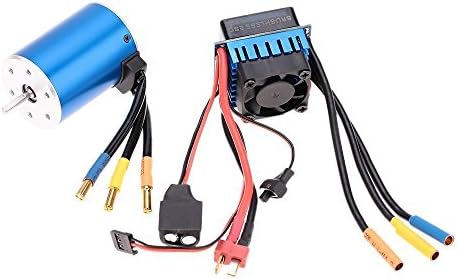 Ecelledge 2845 3930KV 4P Sensorless Brushless Motor & 35A Brushless ESC Electronic Speed Controller for 1/14 1/16 1/18 RC Car