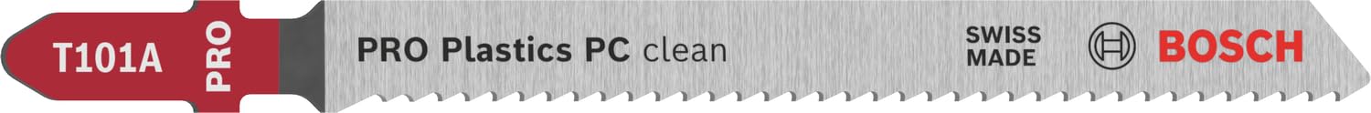 Bosch 3x PRO Plastics PC Clean T101A Jigsaw Blade (for Plastics, Plastics, Length 100 mm, Professional Accessory Jigsaw)