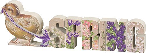 Primitives by Kathy Chick Spring 12 Inches x 3.75 Inches Glitter Paper
Wood Chunky Sitter Decorative Signs