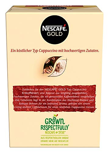 NESCAFÉ Gold Typ Cappuccino Entkoffeiniert, Getränkepulver aus entkoffeiniertem löslichem Bohnenkaffee, 1er Pack (à 10 x… – Bild 3