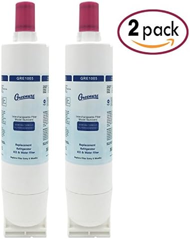 Greenure GRE1005 Refrigerator Ice &amp; Water Filter Replacement Compatible Whirlpool, KitchenAid, Sears, 4396508/4396510, WF285, PUR W10186668, EDR5RXD1, Filter 5, NLC240V, Kenmore 46-9010(2Packs)