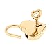 MagiDeal Set of 3 Vintage Heart Shape Padlock with Keys Suitcase Lock - Light Gold M