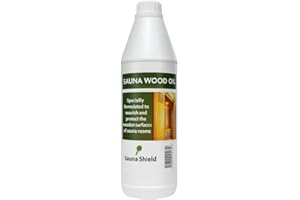 Sauna Shield Sauna Wood Oil – 1 Liter (33.8 fl oz) | Protects & Nourishes Sauna Wood | Solvent-Free, Unscented, Covers 100+ Sq Ft | for Traditional & Infrared Saunas